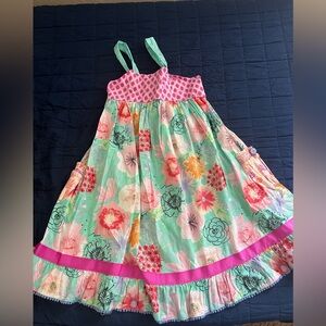 Matilda Jane Pink and Orange Smocked Sundress Excellent condition
